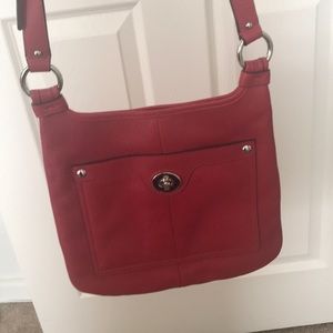 Crossbody coach bag in red